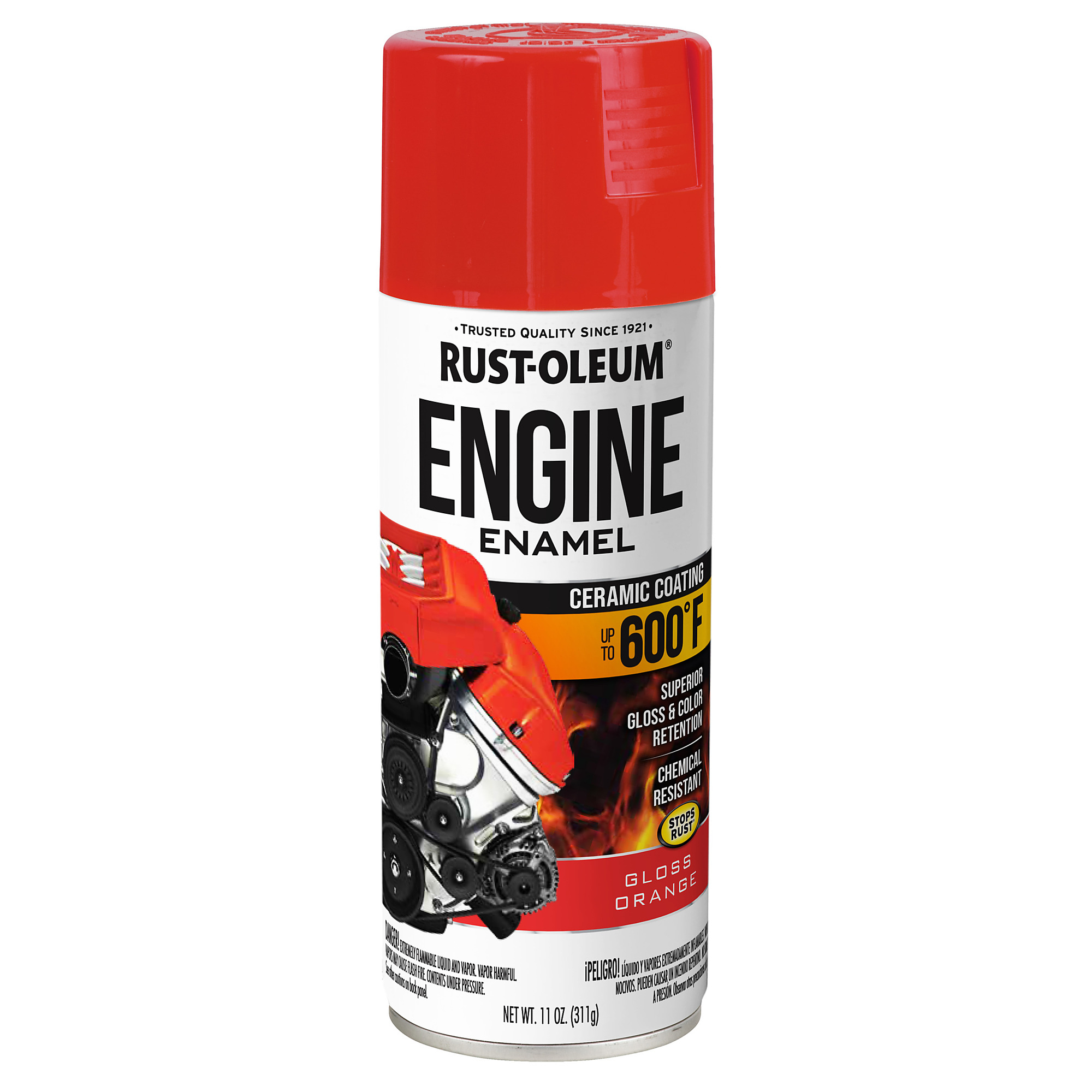 Rust-Oleum Engine Enamel Spray Paint - Gloss, Orange, 11 Oz., 6 Pk, Model# 363570DS